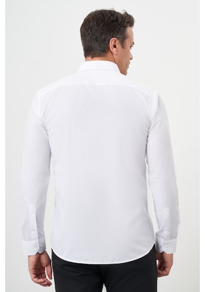 Morven Erkek Beyaz Basic Düz Desen İtalyan Yaka Slim Fit Gömlek 24mc004006600 Beyaz