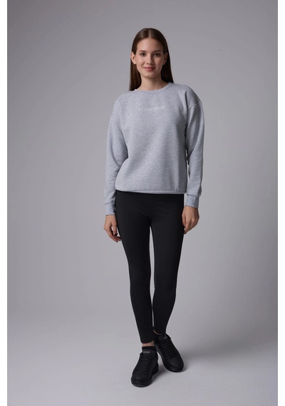 Defys Kadın Baskılı Sweat Optik Gri Gri Melanj - 497148434 Gri Melanj