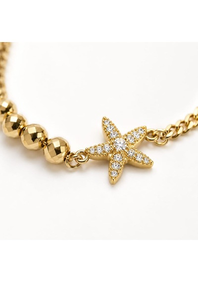 Cm Jewelry Parıltılı Deniz Yıldızı Bileklik Altın