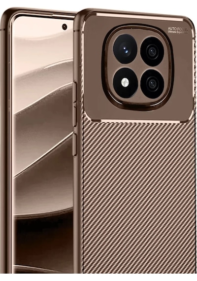 Newface Xiaomi Redmi Note 14 Pro 5g Kılıf Auto Focus Karbon Kapak - Kahverengi
