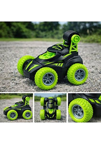 Uzaktan Kumandalı Stunt Araba 360 Dönen Akrobatik Rc Araç - Şarjlı Işıklı Off-road Oyuncak Araba Çok Renkli