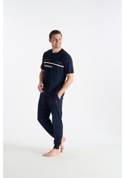 U.S. Polo Assn. Lisanslı Erkek Lacivert Pijama Takım 19038
