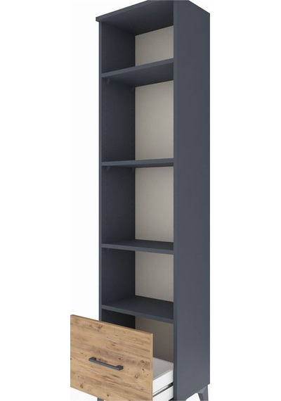 Arges Dolap 4 Raflı Tek Çekmeceli 44x30x182 Antrasit-çam Antrasit