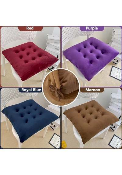 Tr Kaymaz Sandalye Minderleri, Kristal Kadife Bellek Köpük Yemek Sandalyesi Minderi Grey 2,6 Pack Genel
