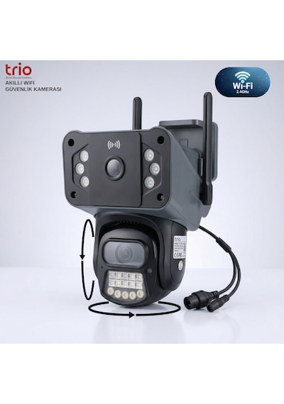 Trio Tr-wx249 Ptz Çift Lens Wifi 12v Ip66 Güvenlik Kamerası 3 Görüntü Veesky Uygulama