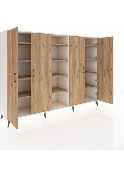 Hyperion Dolap 12 Raflı 4 Kapaklı 220x44x163 Aytaşı-çam Aytaşı-çam
