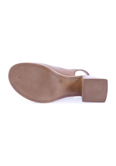 Dgn 12004-22y Kadin Kalin Topuk Sandalet 12004-2108-R1755 Taba