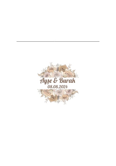 Dörtgen Kış Meyveli Etiket Kına Nişan Düğün 3x3 Cm Özel Etiket / 50 Adet Sticker Beyaz