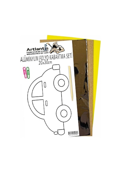 Alüminyum Folyo Kabartma Seti 20x30 Cm Deney Malzemesi 1 Paket Aliminyum Folyo Seti Kabartma Kırmızı