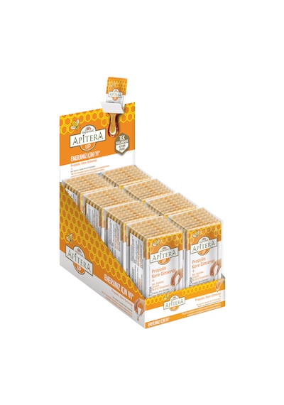 Apitera UP Doğal Bal, B Vitaminleri, Kırmızı Ginseng, Guarana ve Propolis İçeren Takviye Edici 56'lı Saşe