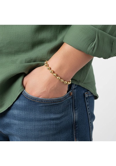 Premium Top Çelik Zincir Bileklik 6mm 3183czb2d15 - 20 Cm - Altın Renk Altın
