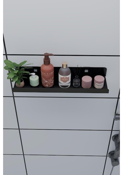3m Ultra Güçlü Yapışkanlı Siyah Mutfak&banyo Rafı, Çok Amaçlı Organizer Raf 2 Adet Mt96s