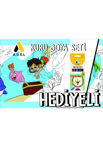 30x120 Boyama Rulosu Yaman Sualtı Macerası + Adel 12'li Kuru Boya