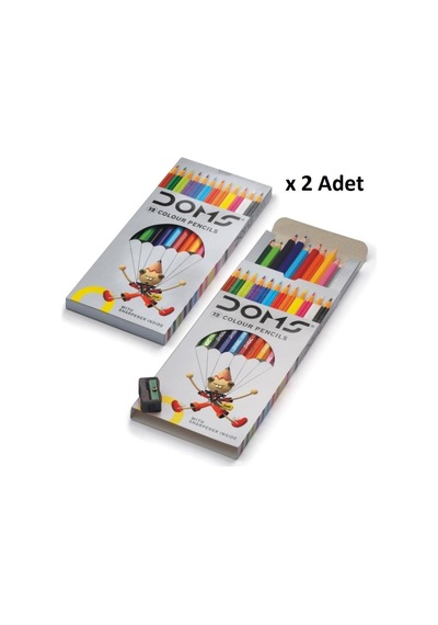 Doms Kuru Boya Kalemi 12 Renk Tam Boy X 2 Adet Karışık