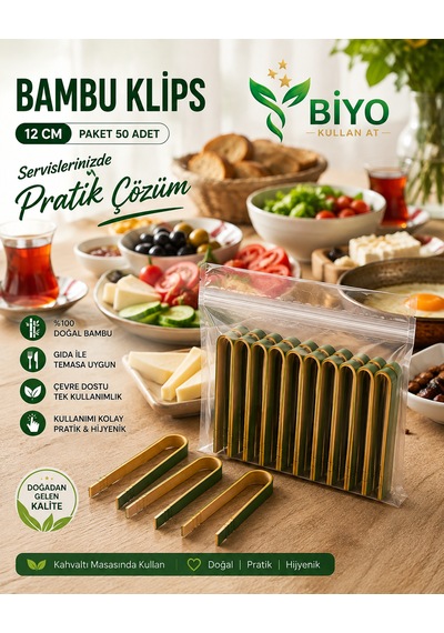 Bambu Klips Maşa 12 Cm 50 Adet