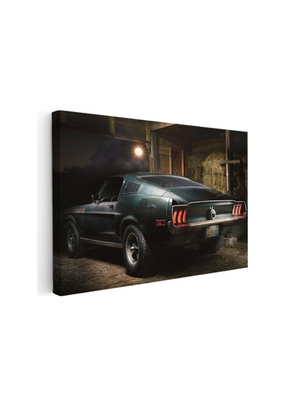 Kanvas Tablo 1968 Mustang Bullitt Nostaljik Garaj Ford Mustang Tablosu Ev Ofis Duvar Dekoru 1