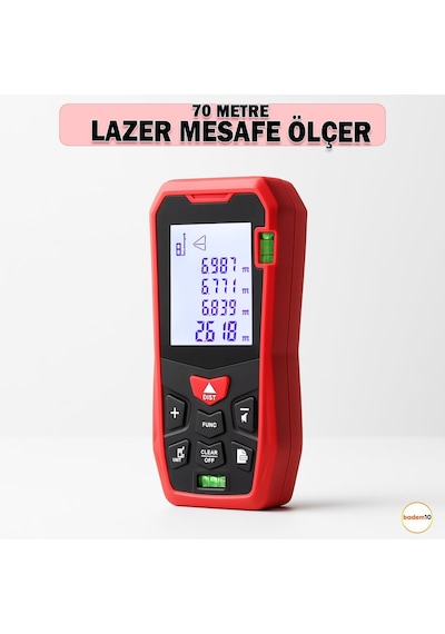 70 Metre Lazer Metre Mesafe Ölçer Hassas Dijital İnşaat Ölçüm Aleti Alan Ölçer Lazerli Ölçüm Cihazı