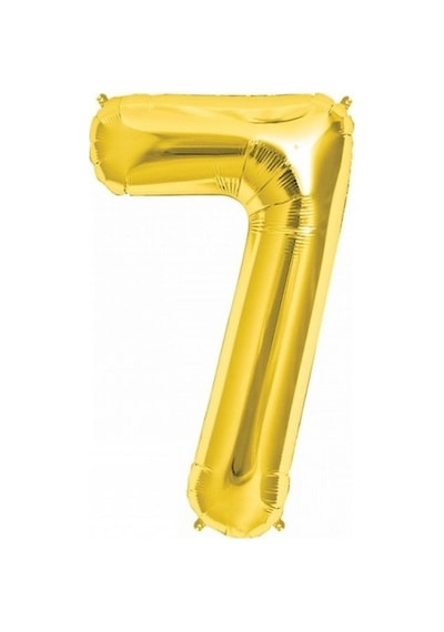 Rakam Folyo Balon 7 Rakamı Büyük Boy Balon Altın Sarısı/Dore 100C