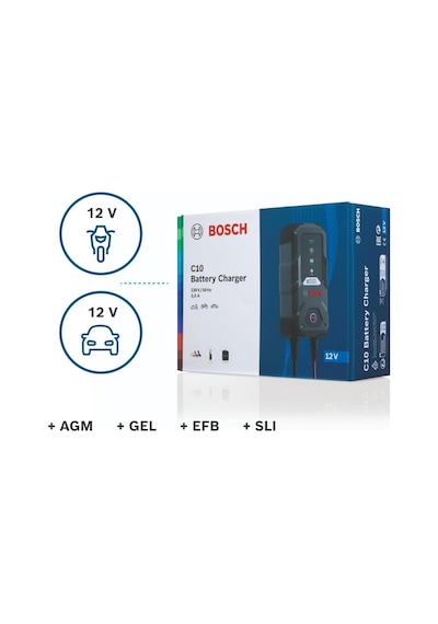 Bosch 12v Şarj Redresörü Akü Şarj Cihazı Otomatik C10 3.5 A Wrla-wet-jel-efb-agm