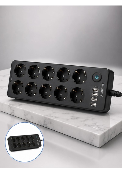 Mey İthalat Usb Ve Type-c Şarj Özellikli 10'lu Çoklu Priz Standart