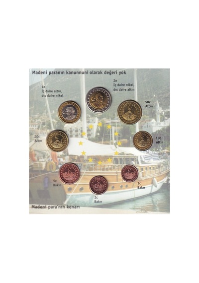 Türkiye 2004 Yılı Darphane Euro Özel Baskı Tedavül Para Seti Çil