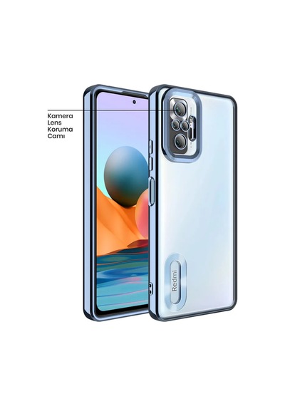 Xiaomi Redmi Note 10 Pro 4g Darbeye Dayanıklı Kamera Korumalı Silikon Kılıf Mavi