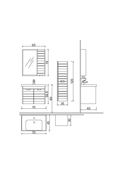 Denko Mostar 70 Cm Banyo Dolabı Takımı + Boy Dolabı Çok Renkli Denko Mostar 70 Cm Banyo Dolabı Takımı + Boy Dolabı Çok Renkli