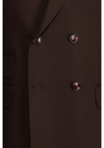 İlayda Emir Luxury, İtalyan Kesim,slim Fit, Kruvaze, Erkek Takım Elbise Kahverengi