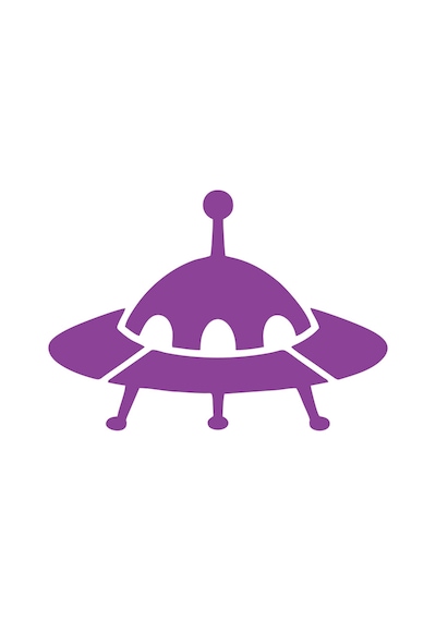 Ufo Araba Sticker 17x17 Cm Mor