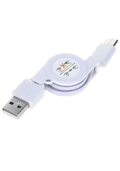 Alfais 6022 Usb To Type C Erkek Şarj Ve Veri Aktarım Kablosu Makaralı 75cm