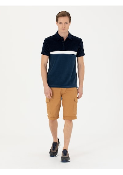 Cacharel Camel Slim Fit Jean Bermuda Şort Kahverengi