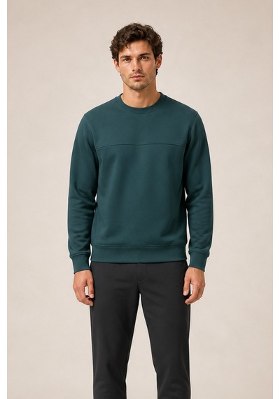 Redline Steni Yeni Sezon Erkek Regular Fit Kışlık Bisiklet Yaka Sweatshirt Nefti
