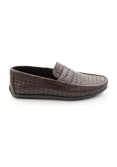Kahve Hakiki Deri Erkek Loafer Ayakkabı E01697032003 Kahve