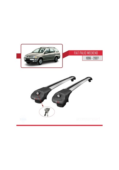 Fiat Palio Weekend 1996-2007 Arası İle Uyumlu Ace-1 Ara Atkı Tavan Barı Gri
