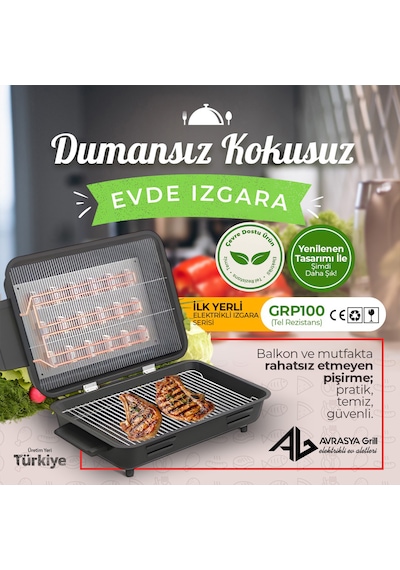 Avrasya Grill Elektrikli Izgara Full Emaye