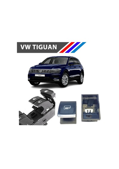 VW Tiguan Cam Açma Düğme Tuş Butonu Krom Uçlu 1 Adet 2016 Sonrası