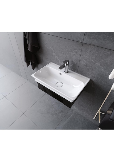 Turkuaz Cerastyle Blue Etajerli Lavabo 60 38 Cm Seramik Kapak Dahil Beyaz