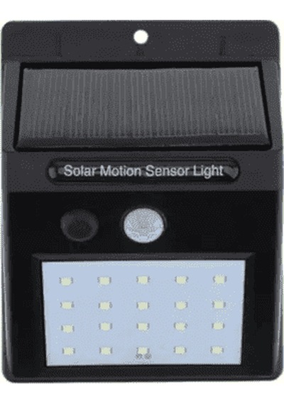 Dp53 Duvar Lambası, Hareket Sensörlü Solar 20 Led Çok Renkli