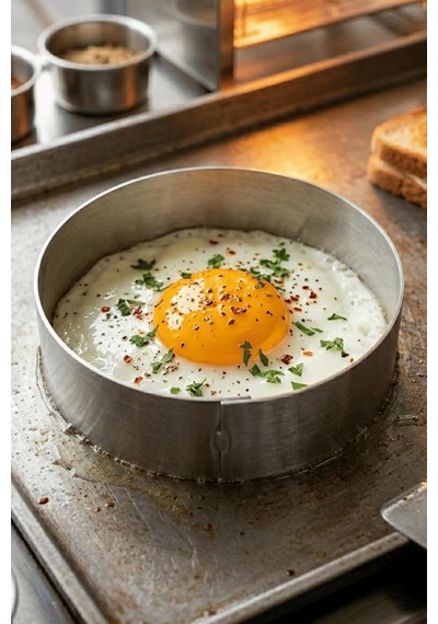 8 Cm Yuvarlak Yumurta Omlet Çemberi - Krep Pankek Pişirme Kalıbı Çok Renkli