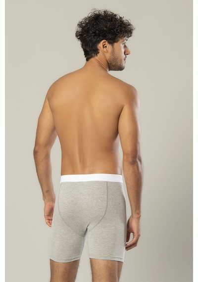 Erdem Gri Melanj Pamuk Elastan Uzun Boxer 1416 Gri Melanj
