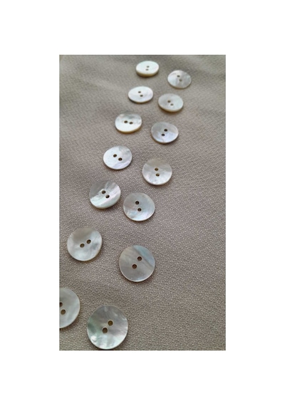 Doğal Hakiki İnci Midye Kabugu Düğme 15 Mm 14 Adet
