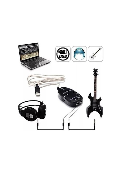 Usb Gitar Guitar Link Kablosu Kolay Kurulum 1 Metre