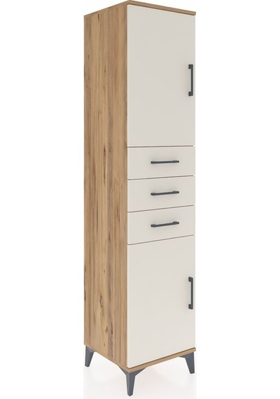 Hyperion Dolap 3 Raflı 3 Çekmeceli 2 Kapaklı 44x44x195 Çam-ay... Çam