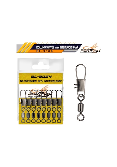 Portfish Bl-3004 Bilyalı Fırdöndülü Klips 1-0