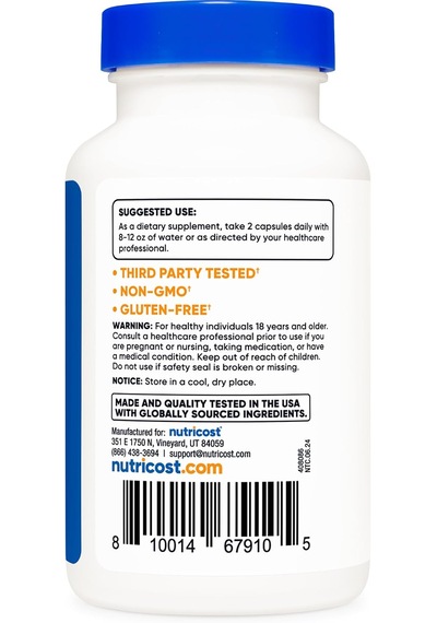 Nutricost Alpha Gpc Non-gmo And Gluten Free 600 Mg 120 Kapsül Usa Menşeii Orijinal Dmmedicineden