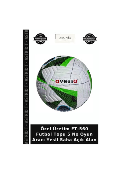 Özel Üretim Ft-560 Futbol Topu 5 No Oyun Aracı Yeşil Saha Açık Alan Çok Renkli
