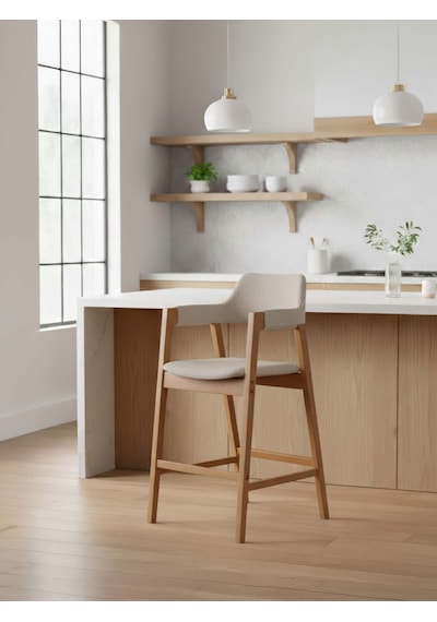 Vector Ahşap Bar Sandalyesi Natural