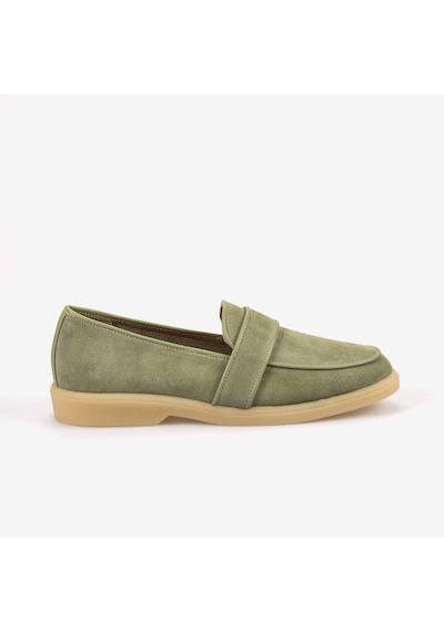 Kemal Tanca Kadın Casual Süet Loafer Ayakkabı Kauçuk Taban T101 Mint Suet