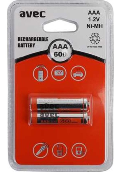 Avec 600 Mah İnce Pil 2'Li