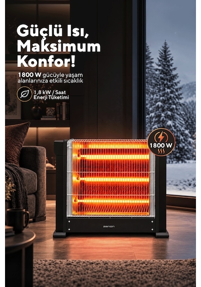 Zenon Çift Taraflı Isıtıcı 1800 W Ks-2740